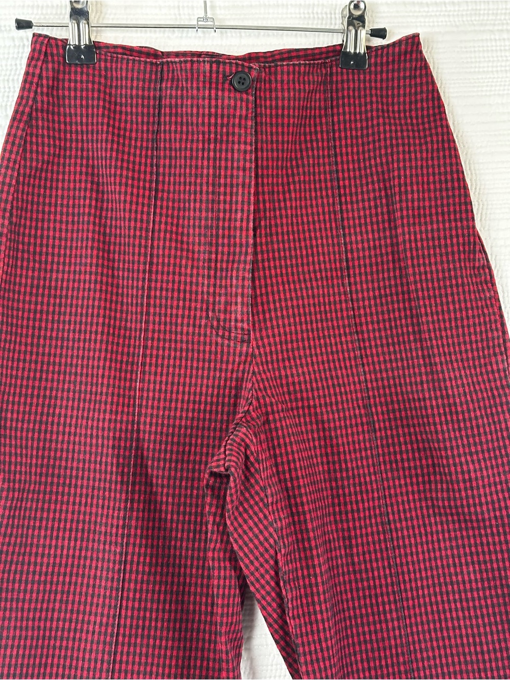 Vintage Spiegel Reflections Red & Black Gingham High Rise Tapered Pants Retro - Picture 12 of 12